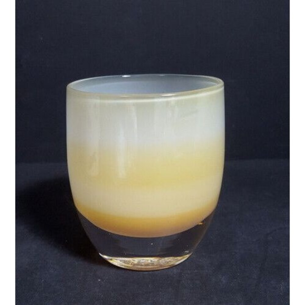 Glassybaby Yellow Cream Ombre Glass Votive USA blown glass candle holder